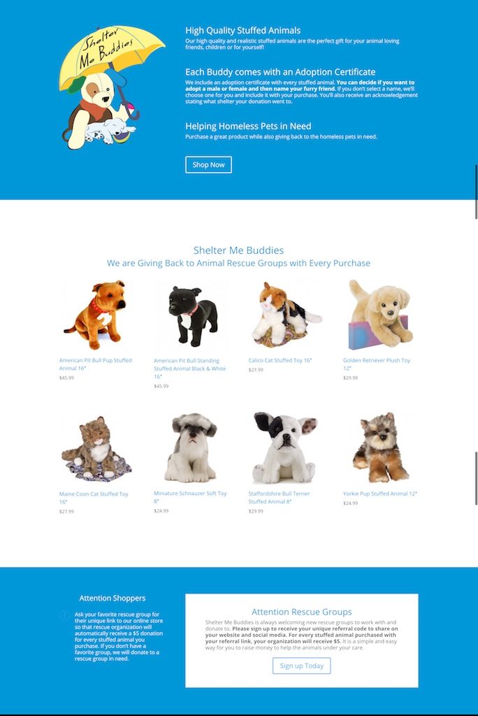 Shelter Me Buddies We donate a portion of each sale to the rescue group of your choice