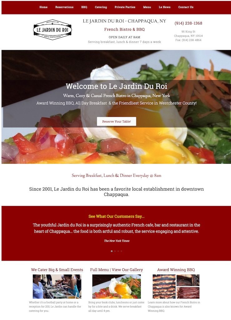 screenshot of Le Jardin Du Roi WordPress Site