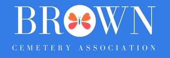 brown cemetery logo blue