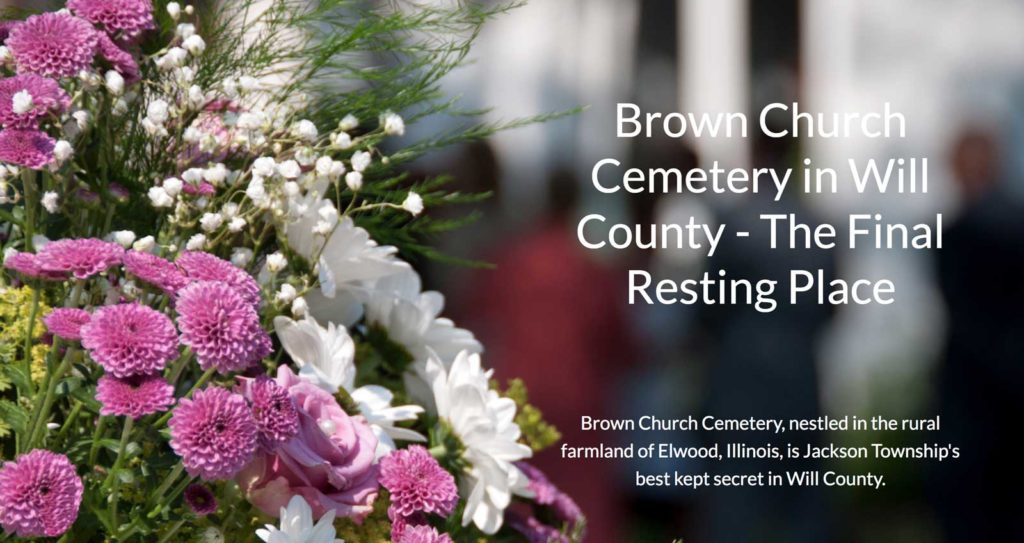 screenshot of Brown Church Cemetery WordPress Site