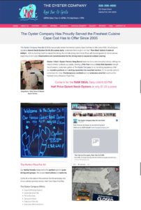 screenshot of The Oyster Company WordPress Site