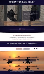 screenshot of Operation Pain Relief WordPress Site