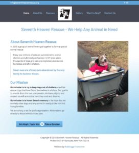 screenshot of Seventh Heaven Rescue WordPress Site