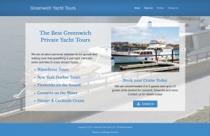 screenshot of Greenwich Yacht Tours WordPress site