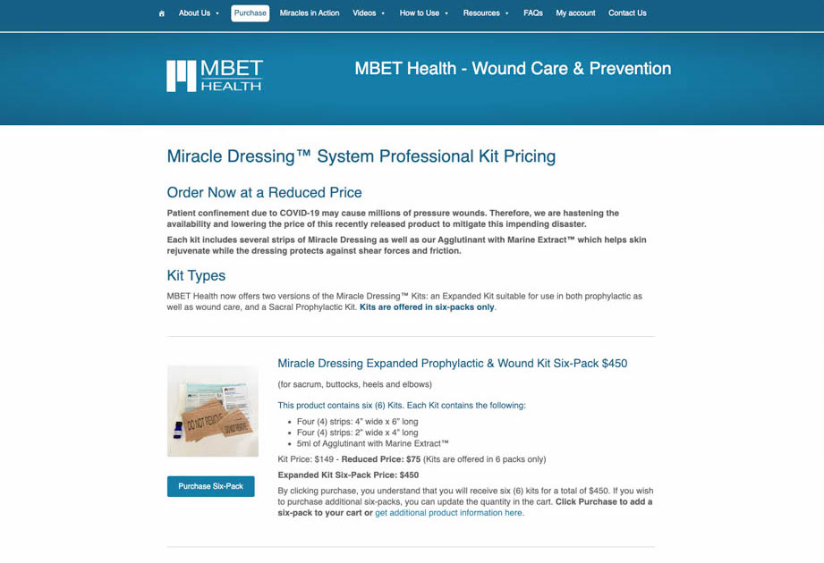 MBET Health website screenshot of MBET Health website by Bolddogge Interactive
