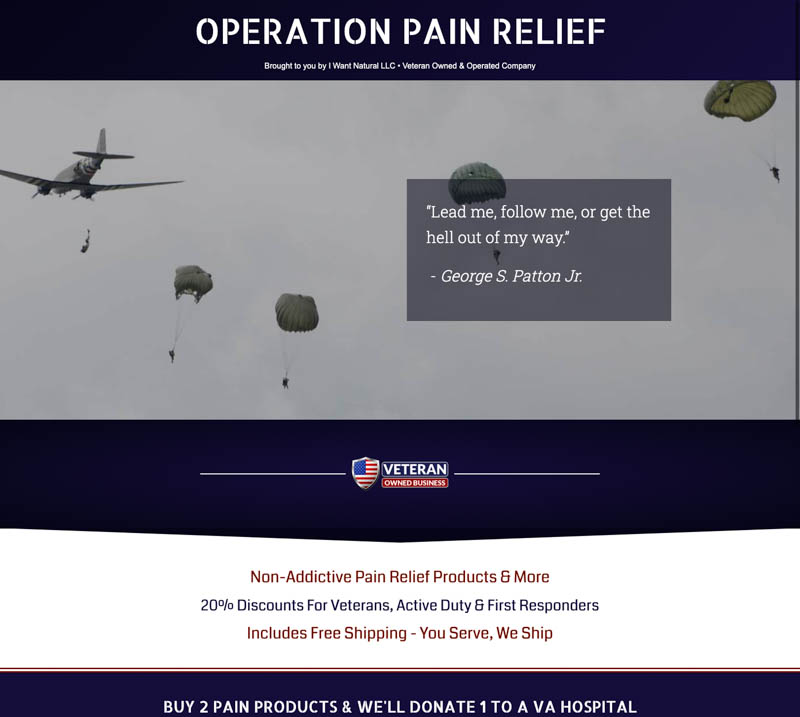 Operation Pain Relief WordPress Site screenshot